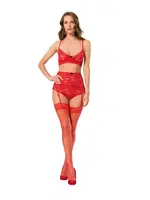 Kırmızı Dantel Jartiyerli Takım Moongirl 042 Görsel detay görünüm