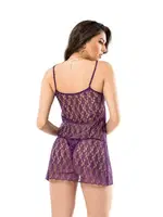 Fantazi Gecelik Modeli Ayarlanabilir Askılı Moongirl 1016 Mor görsel 4