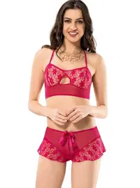 Moongirl Dantel Büstiyerli Şort Külot Takım Moongirl 1047