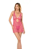 Çift Askılı Fantazi Gecelik Moongirl 127 Fuşya detay görünüm