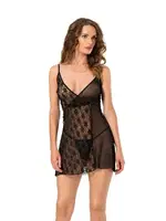 Yan Tarafı Tül Fantazi Gecelik Moongirl 140 Siyah farklı açı