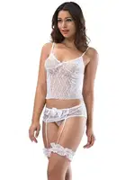 Fantazi Bacak Bantlı Atlet Takım Moongirl 3066 Beyaz