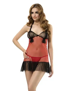 Moongirl Transparan Fırfırlı Fantazi Gecelik Moongirl 4017