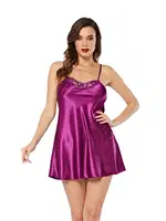 Mor Saten Gecelik Sistina M-265 Mor detay görünüm