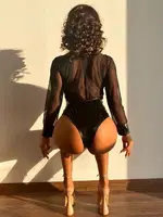 Night Light Fermuarlı Fantazi Body 3248 Siyah görsel 4