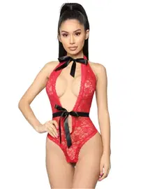 NightLight NightLight Boyun ve Bel Kısmı Fiyonklu Babydoll 3209