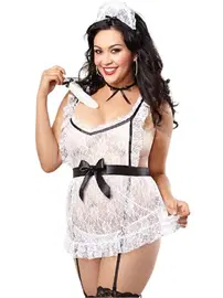 NightLight Nightlight Büyük Beden Hizmetçi Kostümü 3201