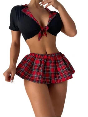 NightLight Nightlight Fantazi Göğüs Kısmı Fiyonklu Mini Kostüm 3139