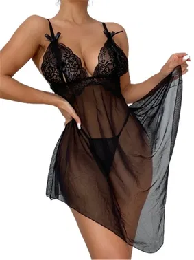 NightLight Nightlight Göğüsü Açık Fantazi Gecelik 3183