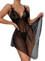 Nightlight Göğüsü Açık Fantazi Gecelik 3183 Siyah