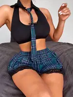 Yeşil Kravatlı Mini Fantazi Ekose Kostüm Nightlight 3140 görsel 4