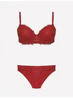 Nurteks 4487 Destekli Dolgulu Sütyen Takımı Bordo detay görünüm