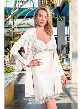 Nurteks Nurteks 5393 Kaplı Saten Kimono Takım - Alternatif Görünüm