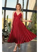 Nurteks 7115 Saten Gecelik Bordo detay görünüm