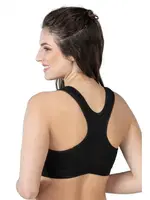 Önden Fermuarlı Sporcu Penye Sütyen Emay 184 Siyah görsel 4