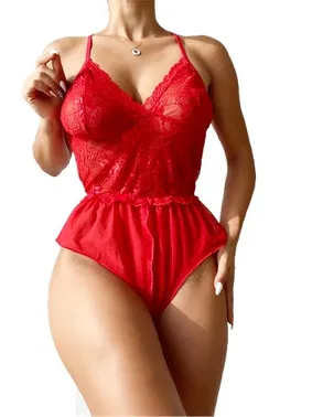 NightLight Özel Bölgesi Açık Dantel Detaylı Fantezi Body NightLight 3390