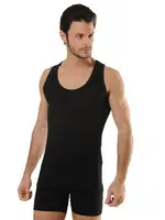 Pamuklu Askılı Erkek Atlet HMD 718 Siyah