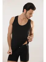 Pamuklu Askılı Erkek Atlet HMD 718 Siyah detay görünüm