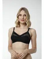 Pamuklu Dantelli Toparlayıcı Sütyen Rahat Doku Hmd 6080 Siyah görsel 4