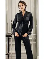 Perin Kadın 6 Parça Saten Güpürlü Siyah Gelin Çeyiz Seti 9200 Siyah farklı açı