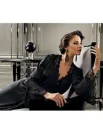 Perin Kadın 6 Parça Saten Güpürlü Siyah Gelin Çeyiz Seti 9200 Siyah görsel 4