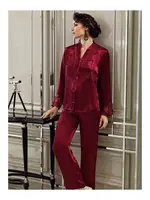 Perin Kadın 6 Parça Saten Güpürlü Siyah Gelin Çeyiz Seti 9200 Bordo görsel 10