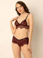 Phevos Dantelli Fantezi İç Çamaşır Takım Bordo görsel 7