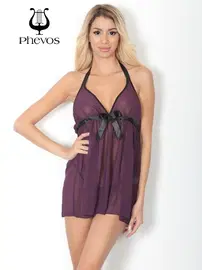 Phevos Phevos Dekolteli Transparan Fantezi Gecelik