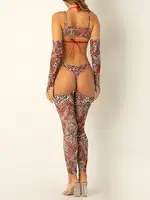 Phevos Şerit Detaylı Fantezi Kostüm Leopar görsel 5