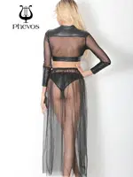 Phevos Tül Detaylı Fantezi Deri Kostüm Siyah görsel 5