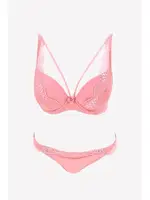 Pierre Cardin 4720 Balenli Dantelli Soft Pushup Sütyen Takım Pembe detay görünüm