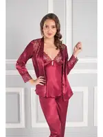 Pierre Cardin 6620 Saten Altılı Çeyiz Seti Bordo görsel 17