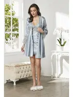 Pierre Cardin 6625 Saten Altılı Çeyiz Seti Mavi görsel 6