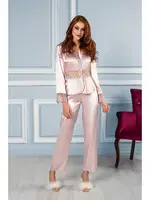 Pierre Cardin 6'lı Kısa Gecelik Sabahlık Çeyiz Set 6040 Pudra görsel 4