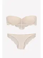 Pierre Cardin Kadın Balenli Straplez Ekstra Destekli Sütyen Takım 4723 Pembe