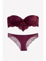 Pierre Cardin Kadın Balenli Straplez Ekstra Destekli Sütyen Takım 4723 Mor detay görünüm