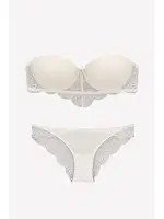 Pierre Cardin Kadın Balenli Straplez Ekstra Destekli Sütyen Takım 4723 Pudra farklı açı