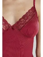 Pierre Cardin Kaşkorse Pamuklu Babydoll Çeyizlik Atlet Külot Takım 365 Bordo görsel 9