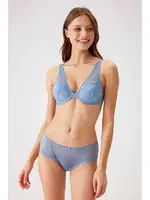 Pierre Cardin Mürdüm Balenli Soft Push Up Sütyen Takım 4742 Mavi görsel 12