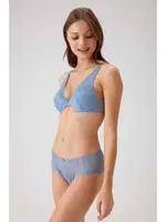 Pierre Cardin Mürdüm Balenli Soft Push Up Sütyen Takım 4742 Mavi görsel 15