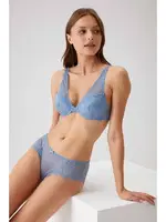 Pierre Cardin Mürdüm Balenli Soft Push Up Sütyen Takım 4742 Mavi görsel 14