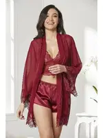 Pierre Cardin Saten Dörtlü Çeyiz Seti 7005 Bordo görsel 31