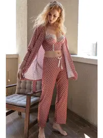 Anıl Sabahlık, Büstiyer ve Pantolon Takım Anıl 5605