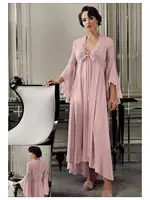 Saten Pijamalı Altılı Çeyizlik Takım Perin 9500 Pudra