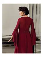 Saten Pijamalı Altılı Çeyizlik Takım Perin 9500 Bordo görsel 5