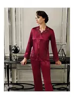 Saten Pijamalı Altılı Çeyizlik Takım Perin 9500 Bordo görsel 8