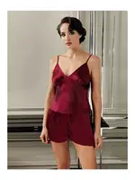 Saten Pijamalı Altılı Çeyizlik Takım Perin 9500 Bordo görsel 9