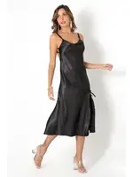 Saten Sırt Dekolteli Uzun Bihter Gecelik DoReMi 002-000912 Siyah görsel 7