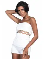 Seamless Fantezi Straplez Atlet Emay 5035 Beyaz