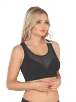 Seamless Tüllü Toparlayıcı Sütyen Emay 4028 Siyah detay görünüm